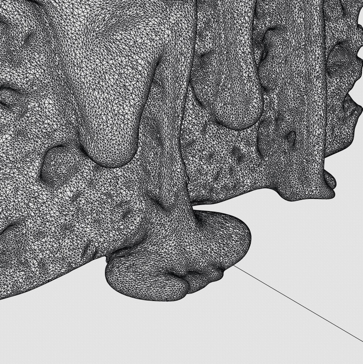 Topologija, ki jo generira 3D AI Studio, je izjemno natančna, žal pa tudi precej kaotična.