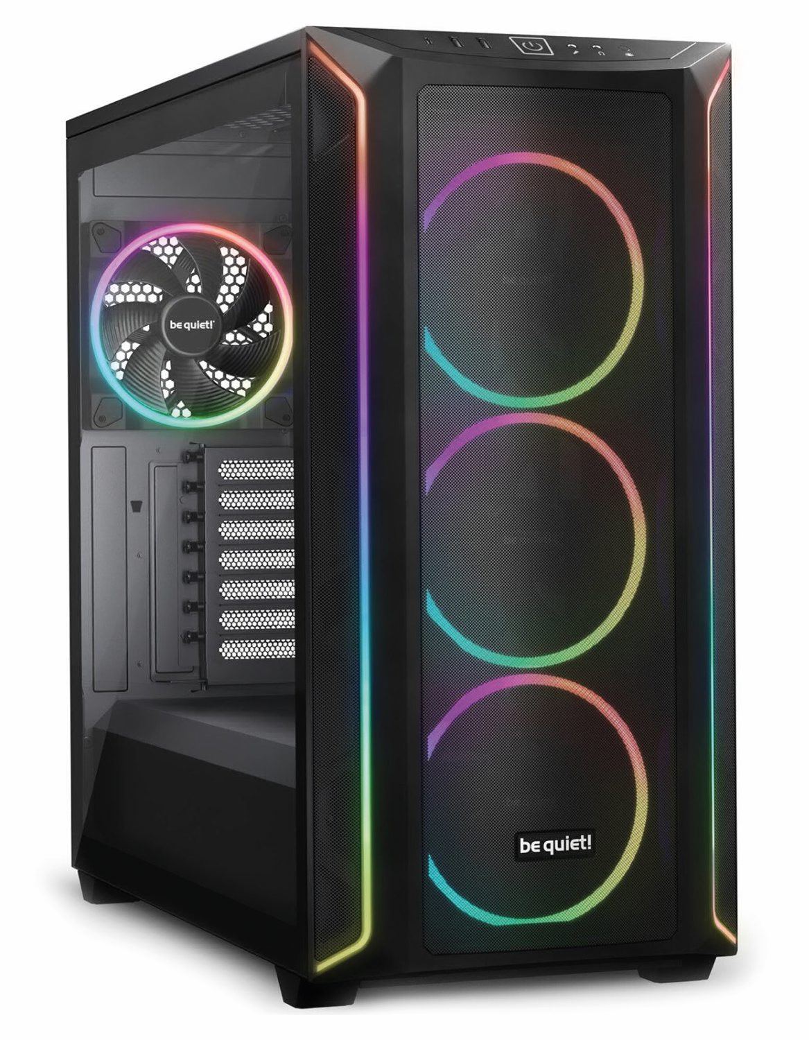 Odlično veliko ohišje Be Quiet! Shado W Base 800 premore tudi ventilatorje RGB.