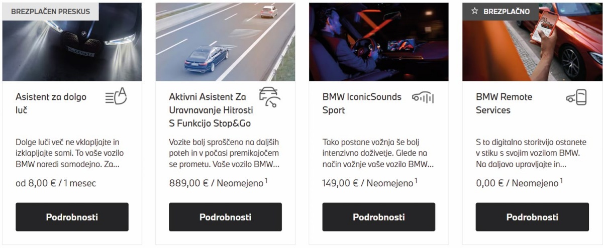 BMW za naročnino ponuja tudi tisto, kar je pri veliko cenejših avtomobilih vključeno v ceno nakupa.