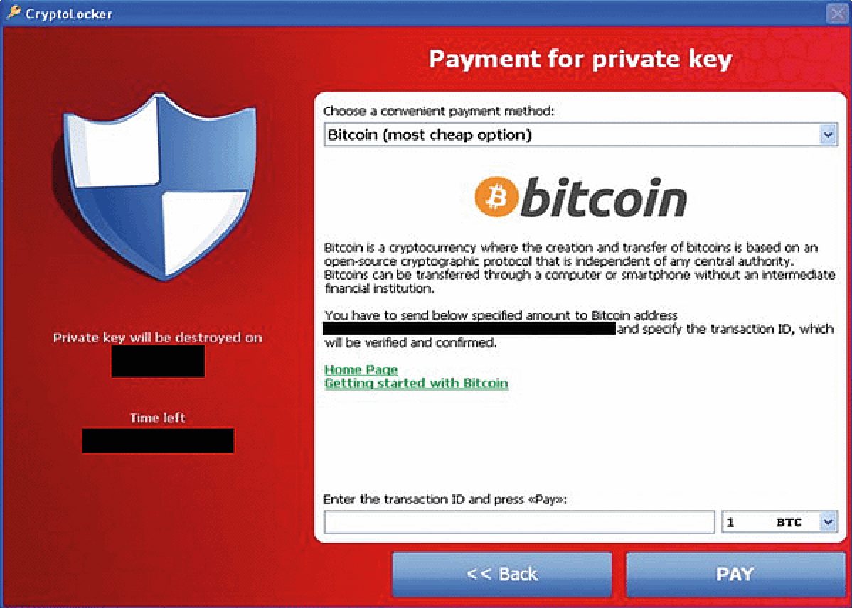 CryptoLocker je zahteval plačilo odkupnine v zameno za dešifriranje podatkov.