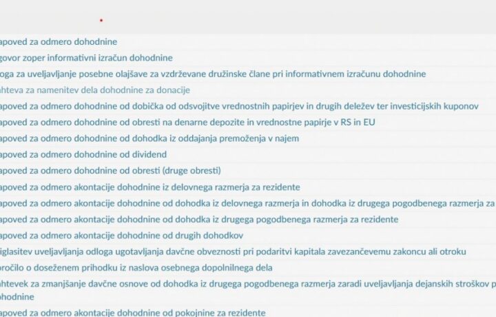 Vse dokumente lahko vložimo prek e-Davkov.