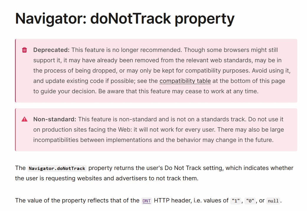 V dokumentaciji Firefoxa je DNT že označen kot zastarel.