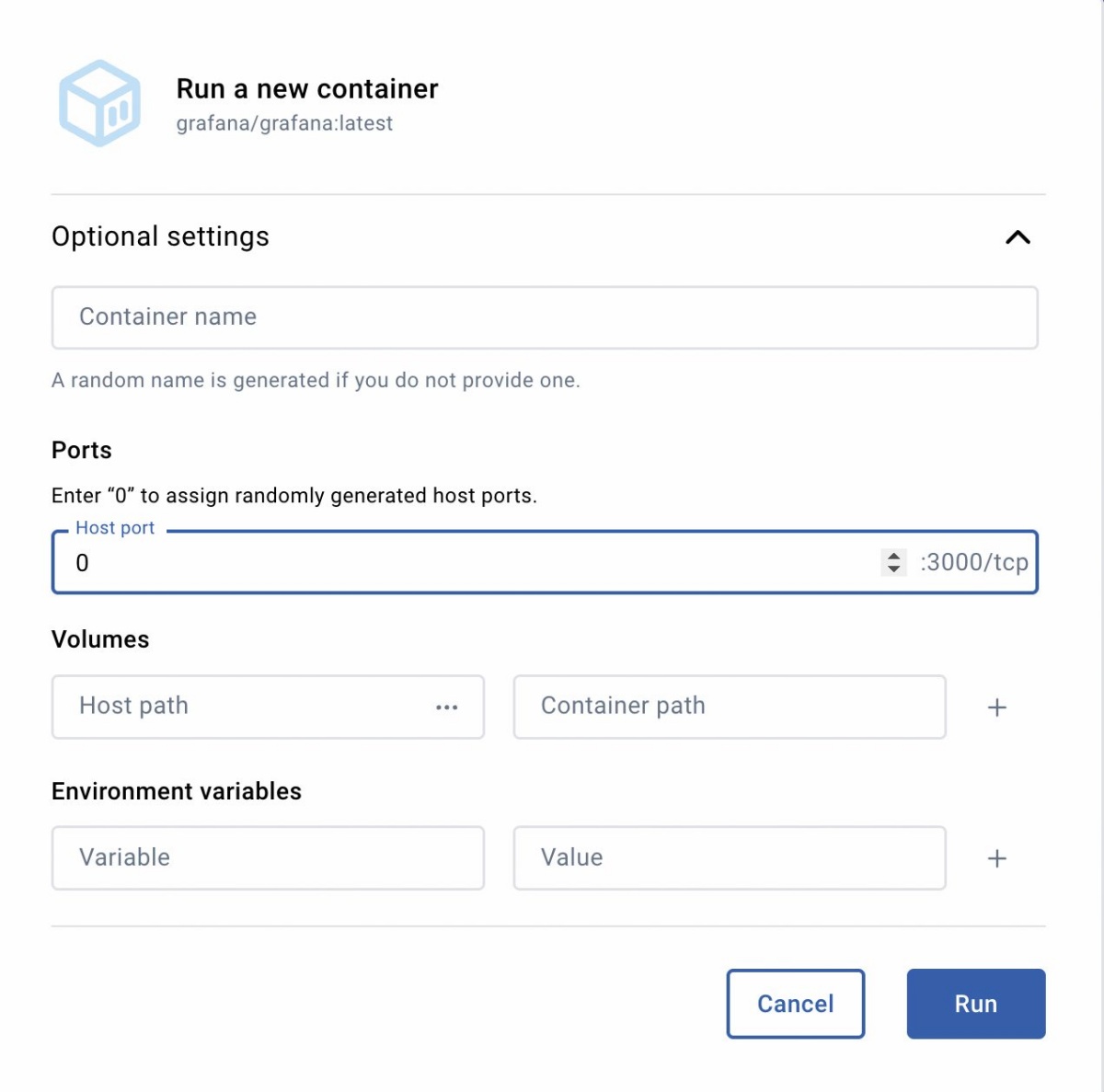 Za hiter preizkus nameščenega paketa zadostujeta vnos privzetih vrat in klik na dodeljeni spletni naslov »localhost« (če je Docker nameščen na istem računalniku).