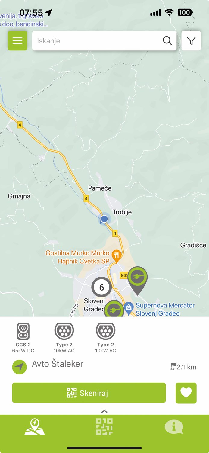 Polnjenje električnega avtomobila