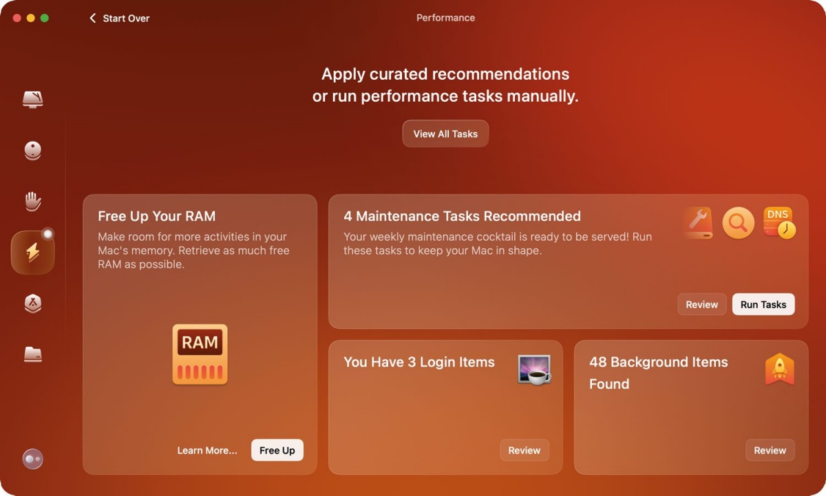CleanMyMac X nam pomaga sprostiti pomnilnik RAM.