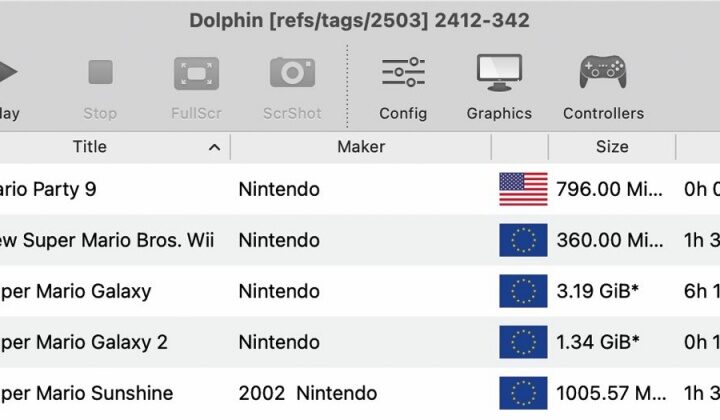 Emulator Dolphin računalnik Mac prelevi v Nintendovi igralni konzoli GameCube in Wii.
