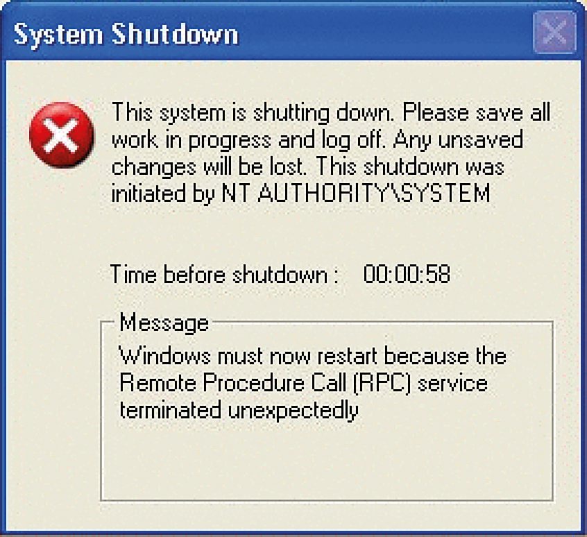 Blaster je povzročal ponovni zagon Windows XP.