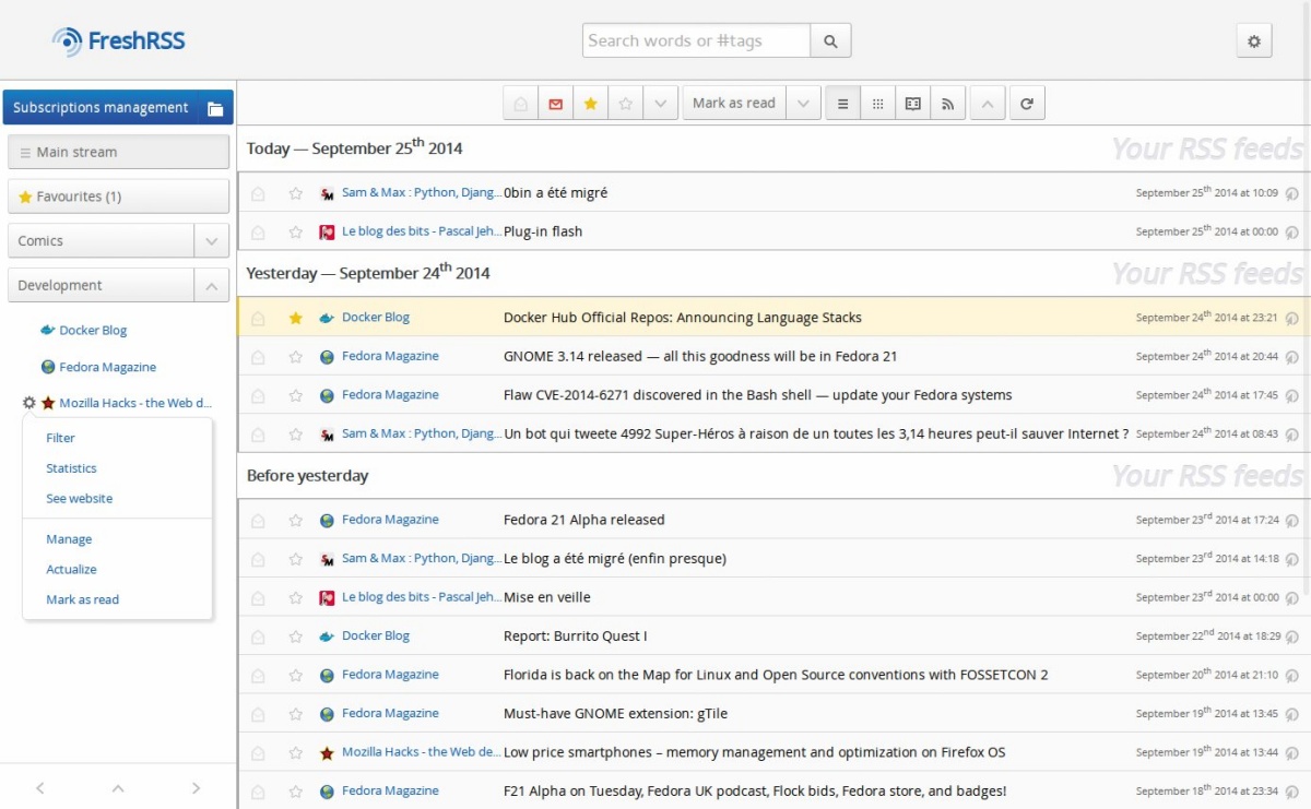 Google Reader na lastnem strežniku