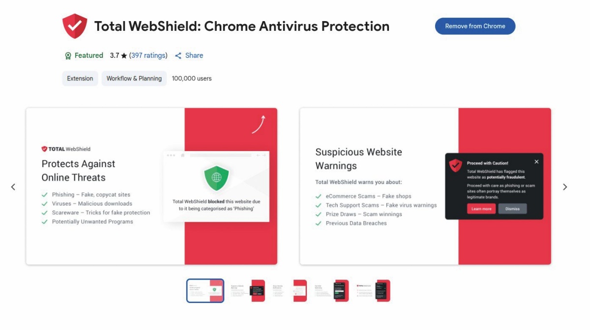 TotalAV WebShield lahko namestimo tudi v Google Chrome kot razširitev. Deluje tudi v računalnikih s platformo ARM64, npr. Raspberry Pi 5.