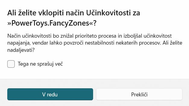 WinTriki27_1.png Način učinkovitosti nam omogoča preprosto upravljanje procesorske porabe posameznih aplikacij.